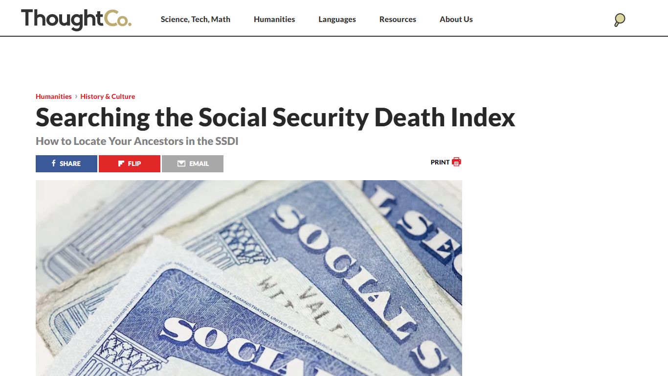 How to Use the US Social Security Death Index - ThoughtCo